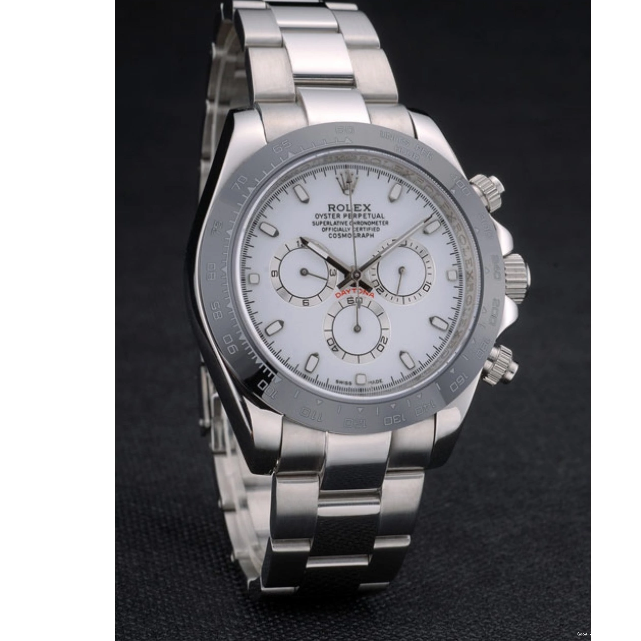Rolex copies cheap Steep White Ceramic Tachymeter 80249 Black Strap Dial Rolex Daytona Stainless 0710